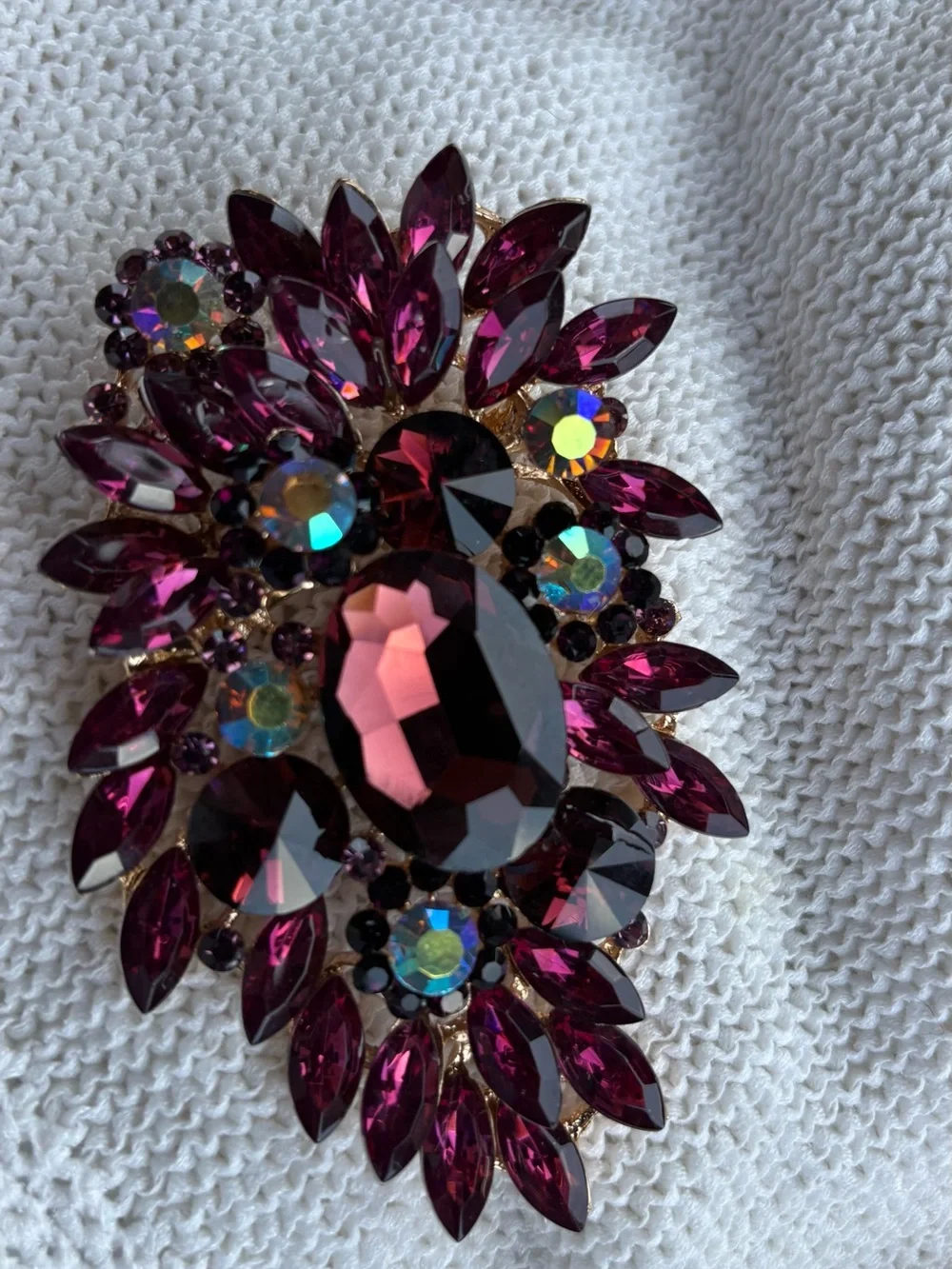 Purple Statement Crystal Brooch - Women Jewelry